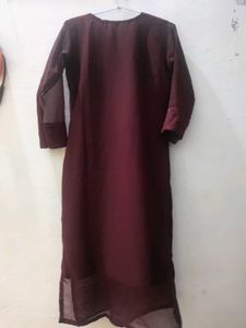 Elegant Maroon Chikankari Kurta