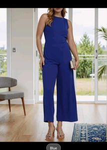 Elegant Blue Sleeveless Jumpsuit