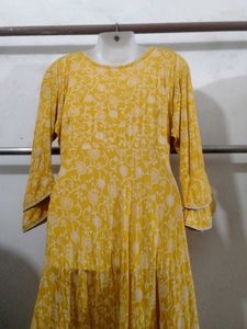 Beautiful Yellow Printed Kurta