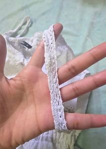 Pinterest cute White Lace Strap Peplum Top | Cut