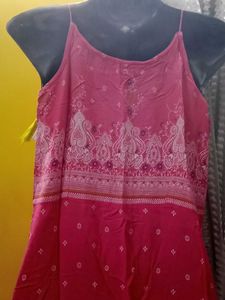 Pink Printed Maxi Dress