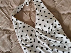 Retro Backless Polka Dot Halter Top