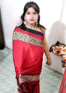 Beautiful Red crepe Silk Saree