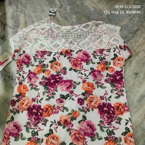 Floral Knot-Front Top