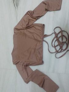 Trendy  Wrap Top with Long Sleeves