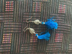 Blue Tassel Earrings