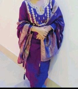 Beautiful Purple Kurta Set with Dupatta
