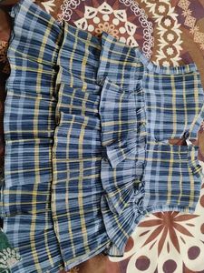 Girls Plaid Ruffled Top