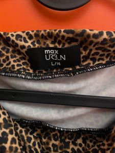Leopard Print Cowl Neck Top