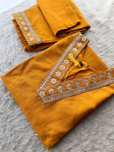 Elegant Mustard Kurta Set with Embellishments