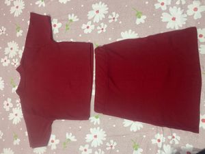 maroon colour Casual cord set