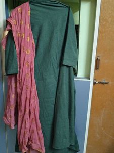 Collar Necked Green Kurti Without Buttom