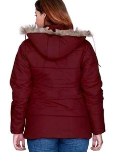 Stylish Padded Jacket with Fur Hood