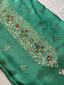 Banarasi silk Teal Kurta