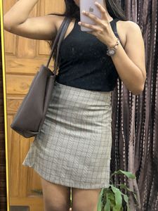 Plaid A-Line Mini Skirt