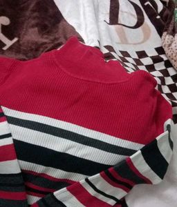 Striped Turtleneck Sweater