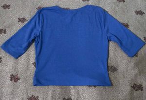 Royal Blue Ribbed Knit Top