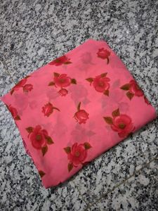 Pink Floral Saree