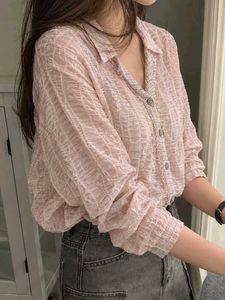 New with tag Chic Crinkle Textured Button-Up Top