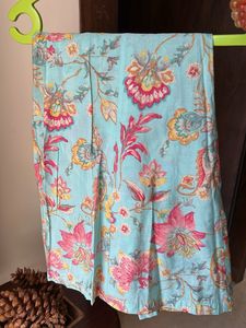 Vark Floral Print Peplum Top And Palazzo