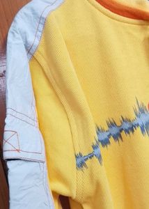 Men's Yellow Graphic Print Long Sleeve Shirt