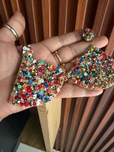 Boho Multicolor Beaded Statement Earrings