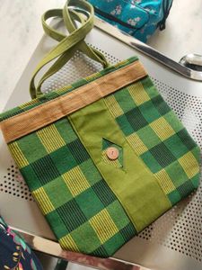 Green Plaid Tote Bag