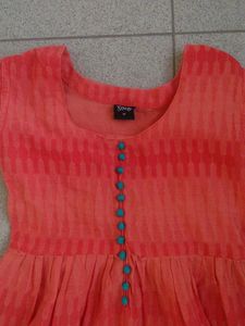 Size XS to M Striped Orange Dress