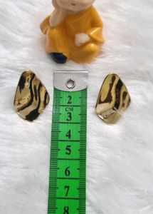Abstract Gold Plated Tone Drop Earrings