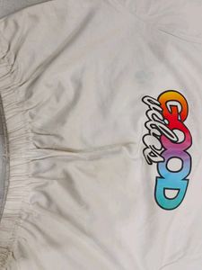 White Graphic Print T-Shirtfor 9,10 year