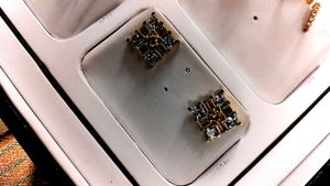 Sparkling Square Stud Earrings