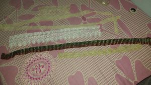 lace neck unstitched dress material patches combo