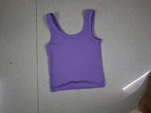 Purple Ribbed Tank Top