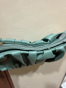 Chic Mint Ruched Shoulder Bag