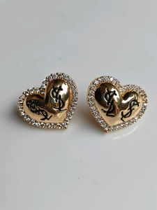 Heart Shaped YSL Stud Earrings