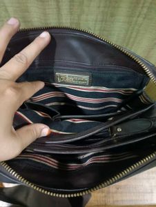 Vintage Black Leather Messenger Bag
