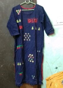 Beautiful Embroidered Navy Blue Kurti Flawless