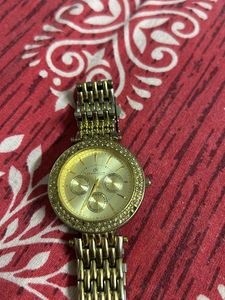 Daniel Klein Chronograph Golden Diamond Wrist Watc
