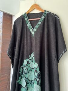 Embroidered Black Kaftan Kurta