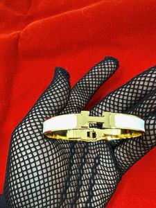 Gold &amp; White Bangle Bracelet
