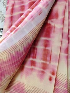 Chic Pink Tie-Dye Saree