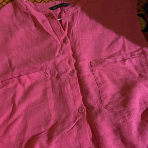 pink shirt dress