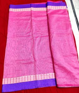 Embroidered Pink &amp; Purple Kota Doriya Saree 🌸💜