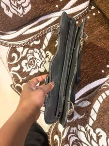 Black Zara Handbag with Chain Detail