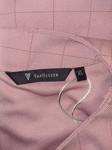 Elegant Pink Checkered Midi Dress