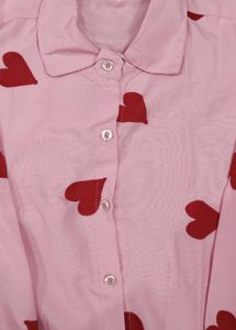 Pink Heart Patchwork Shirt