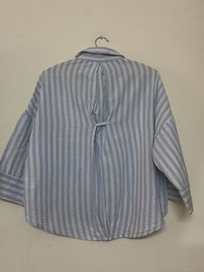 Blue Striped Button-Up Shirt