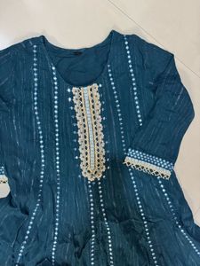 Elegant Teal Kurta Set with Sharara