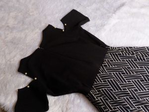 ❤️Size S To L Elegant Black &amp; White Dress Material