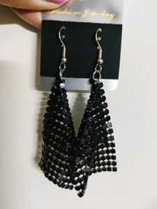 Black Party Wear - CHAIN PATTERN | High Quality Earrings